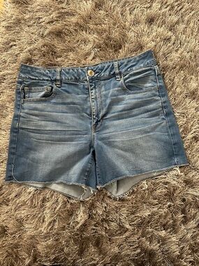 American Eagle Outfitters Light Blue Distressed Denim Shorts